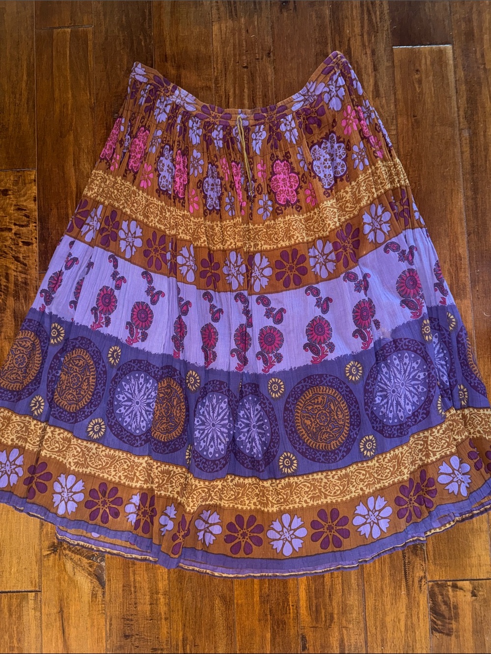 Vintage Revue Bohemian Maxi Skirt 2X Plus size medium M Boho made in India